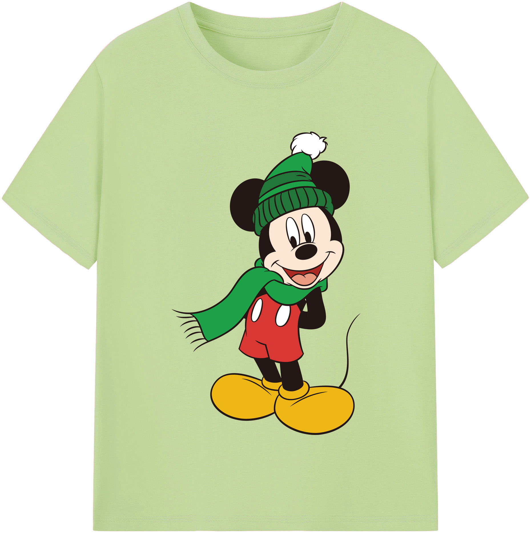 （画像用） ミッキーマウス Mickey Mouse 綿100％半袖Tシャツ（フロントプリント）